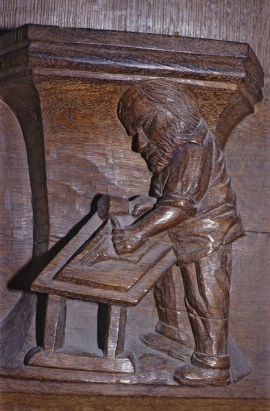 Working a misericord, 1480, Oude Kirk, Amsterdam.