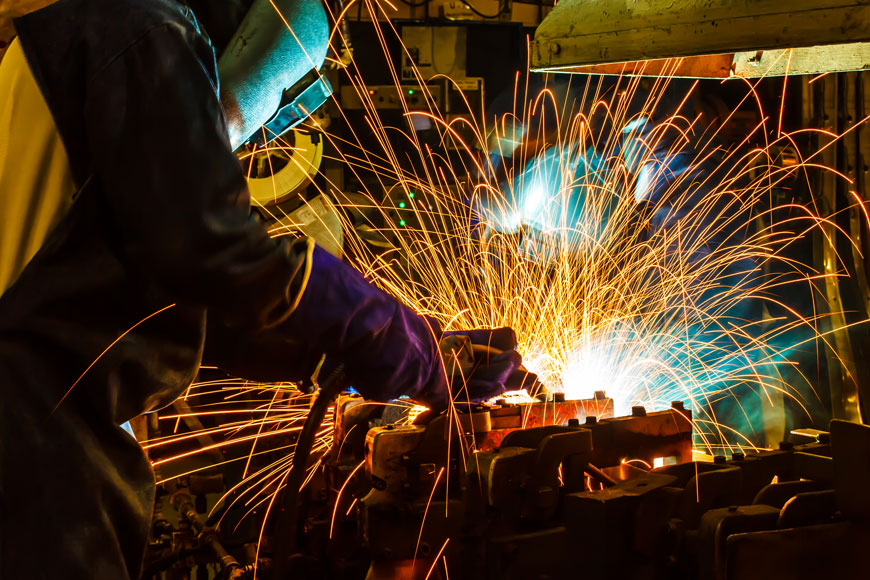 Welding performed on a casting