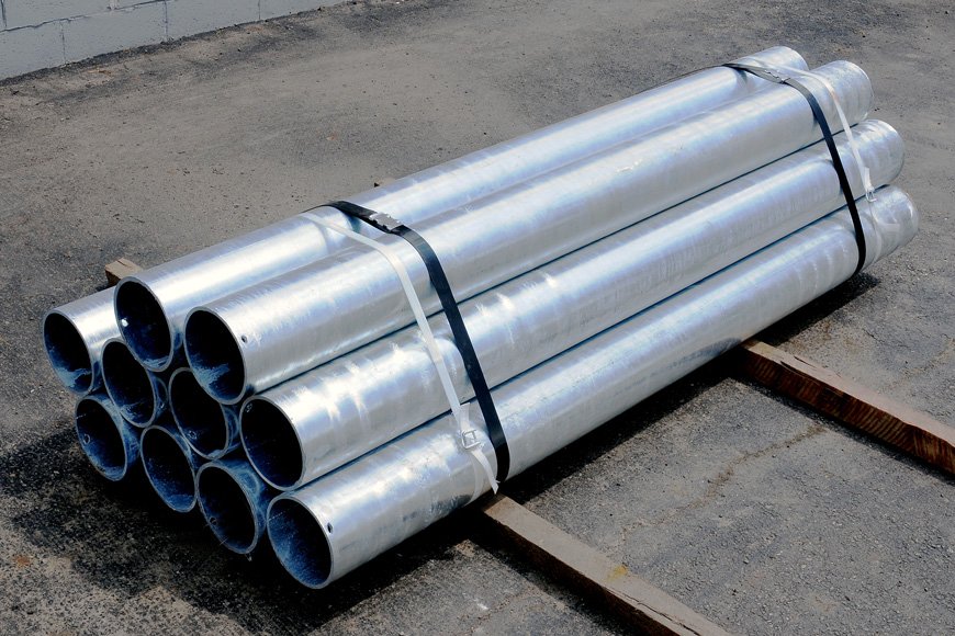 Pile of galvanized steel pipes