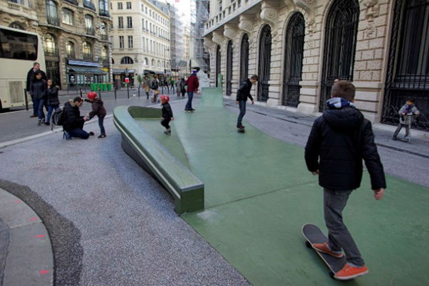 Skaters enjoy an alley-turned-skatepark called Rue Leon Cladel Alley Skatepark in Paris