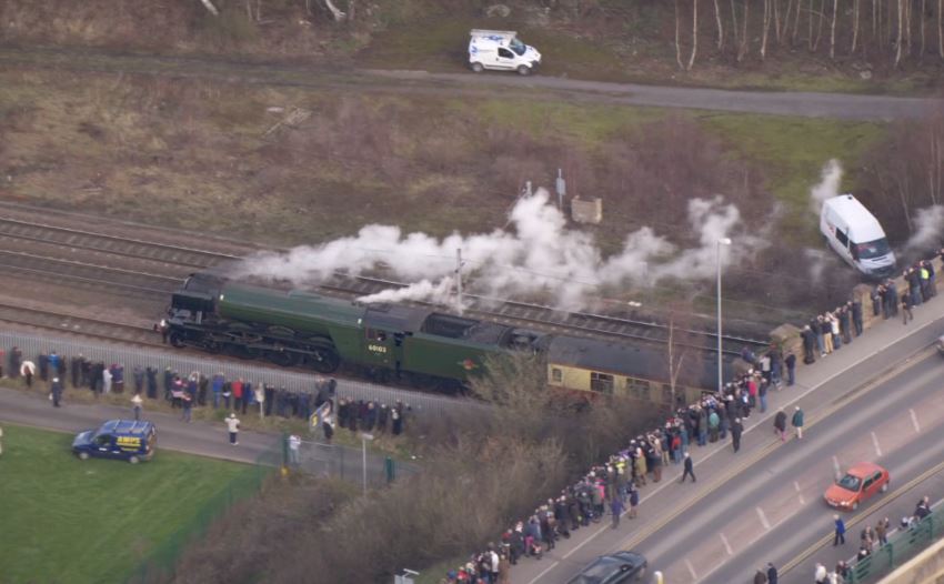 Helicopter footage of the Inaugural Run showed the line side regularly packed with onlookers